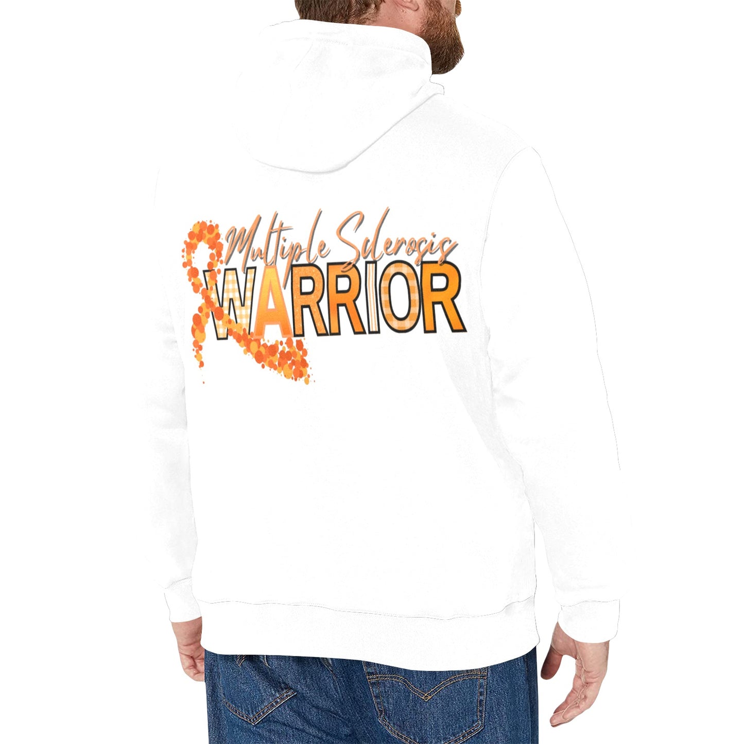 Men's Multiple Sclerosis Fleece Hoodie Front & Back Print