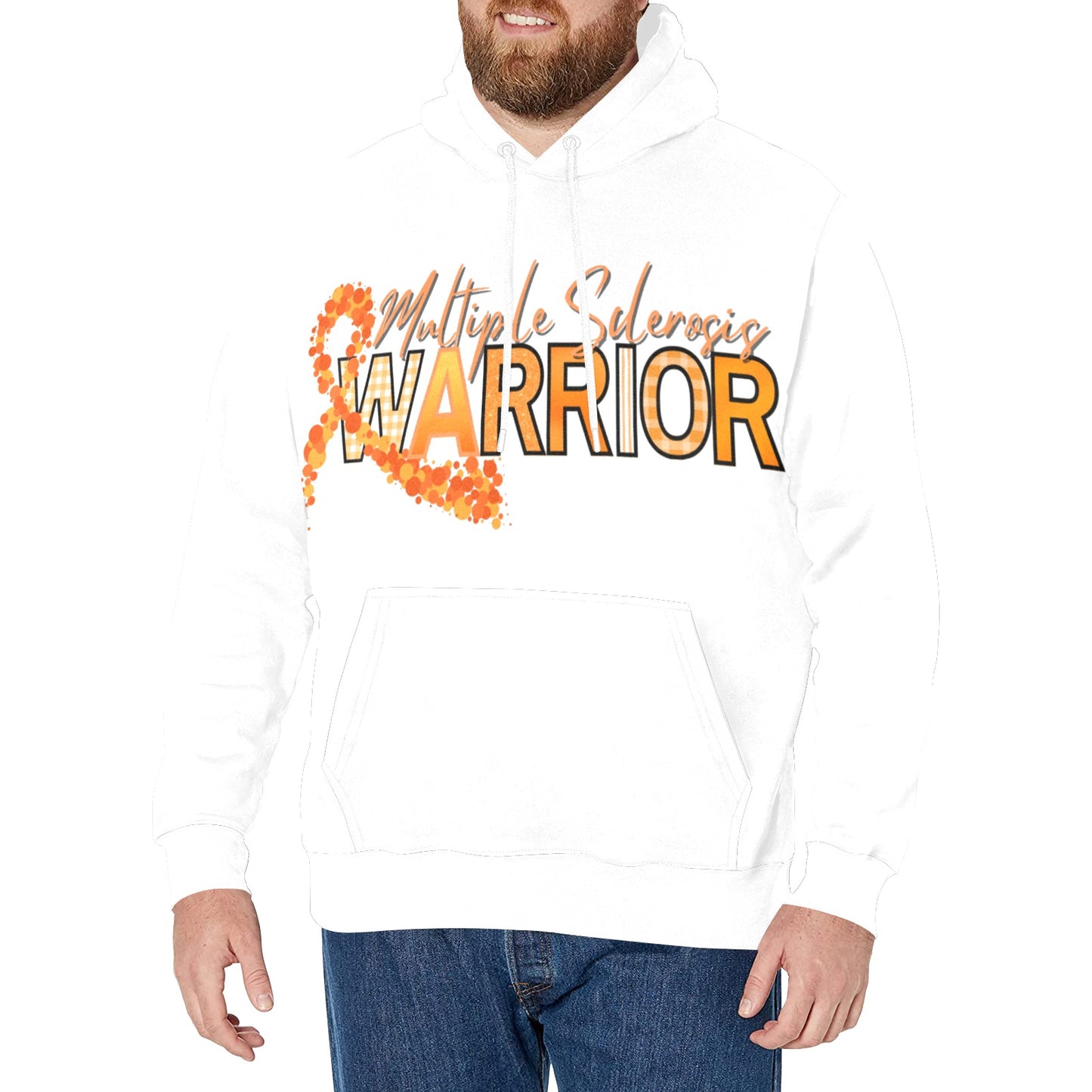 Men's Multiple Sclerosis Fleece Hoodie Front & Back Print