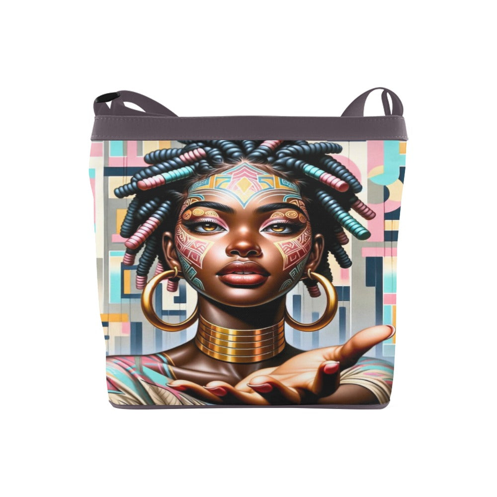 Crossbody Bag with Tribal Art