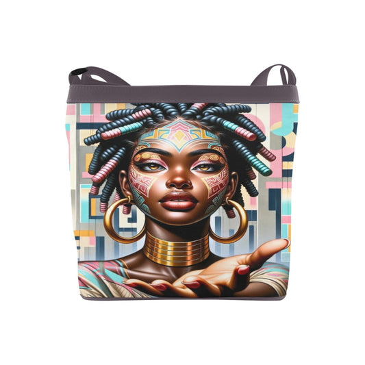 Crossbody Bag with Tribal Art