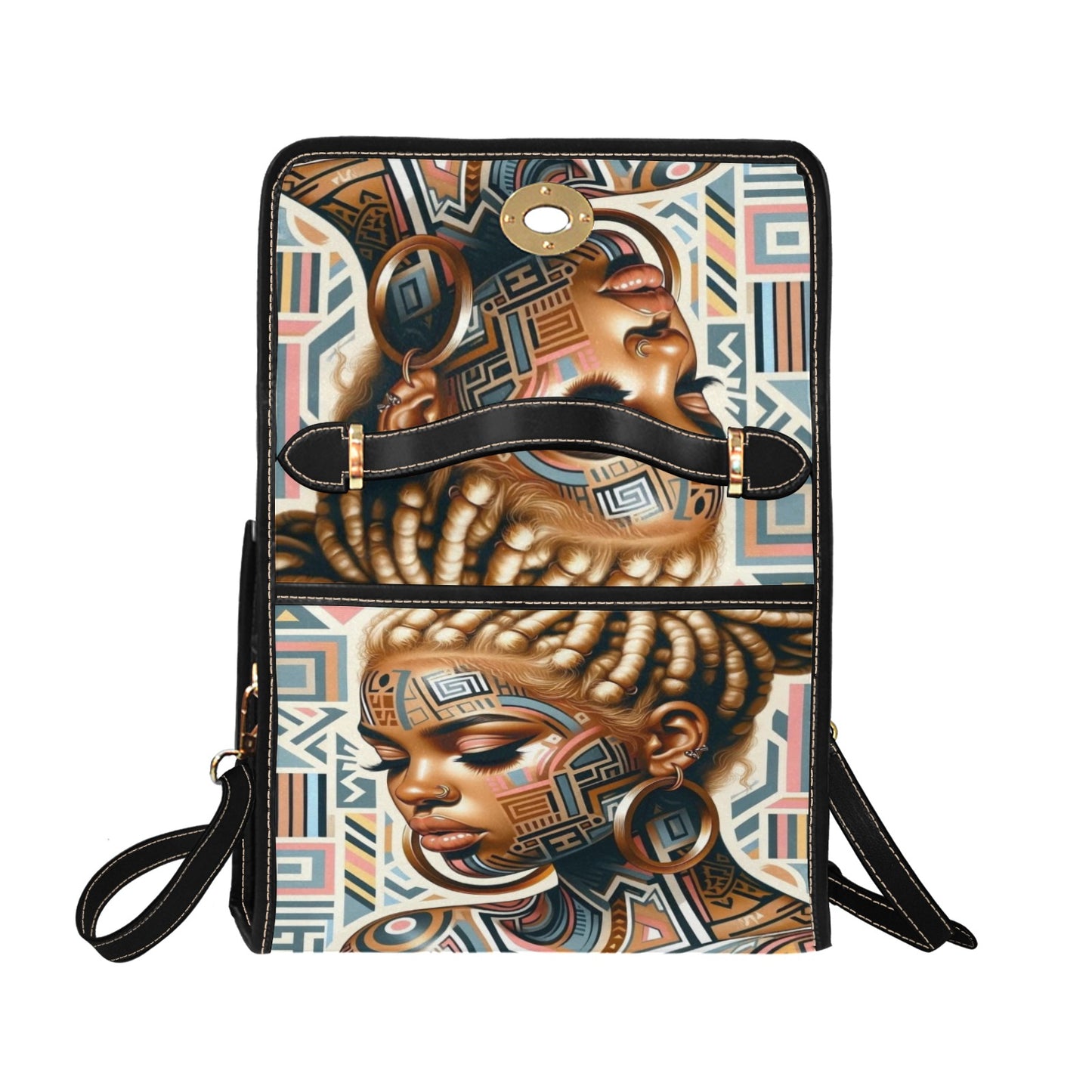 Afrocentric Pattern Waterproof Canvas Bag