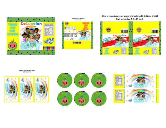 Cocomelon Party Favor Templates