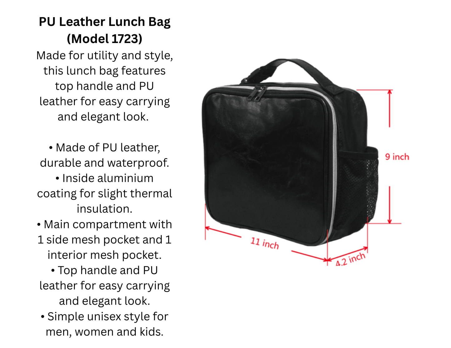 Daisy PU Leather Lunch Bag