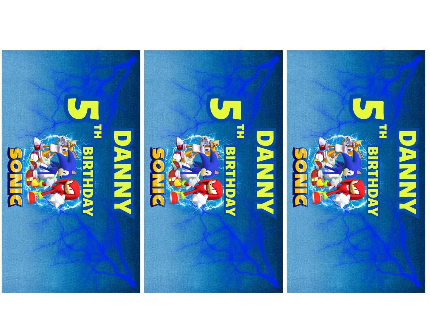 Sonic the Hedgehog Party Favor Templates