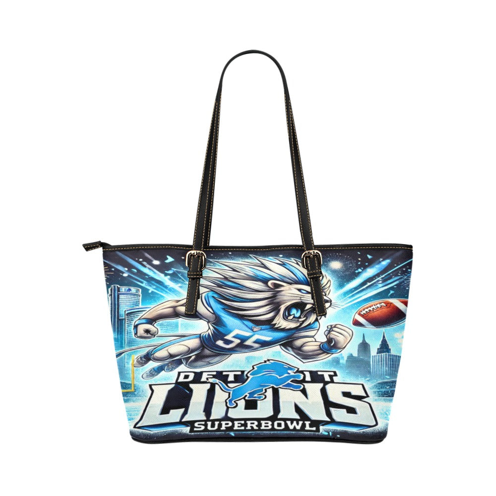 Detroit Lions Super Bowl PU Leather Tote Bag Small