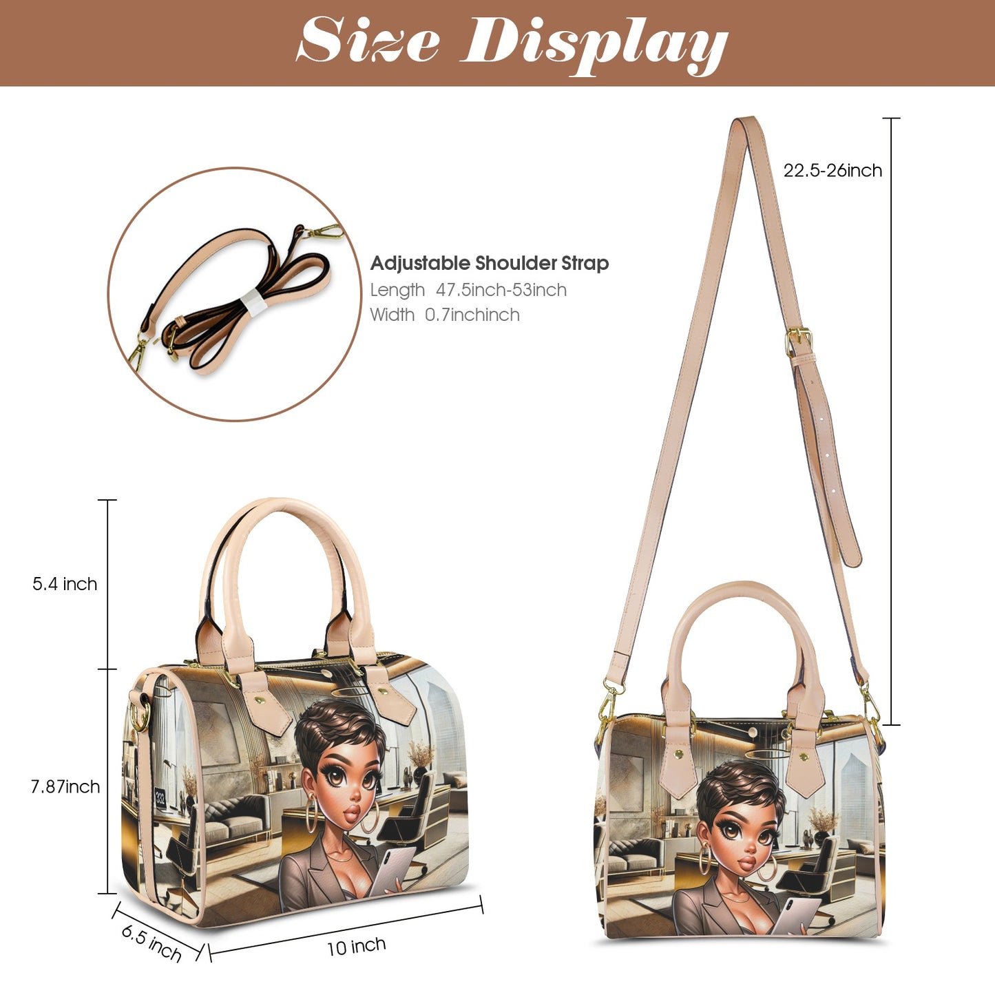 African American CEO Boston Handbag & Matching Wallet