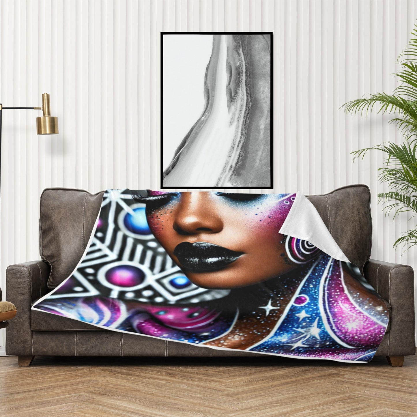 African American Galaxy-Inspired Blanket 60 X 50 inch