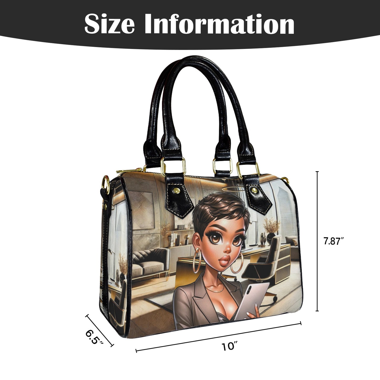 African American CEO Boston Handbag & Matching Wallet