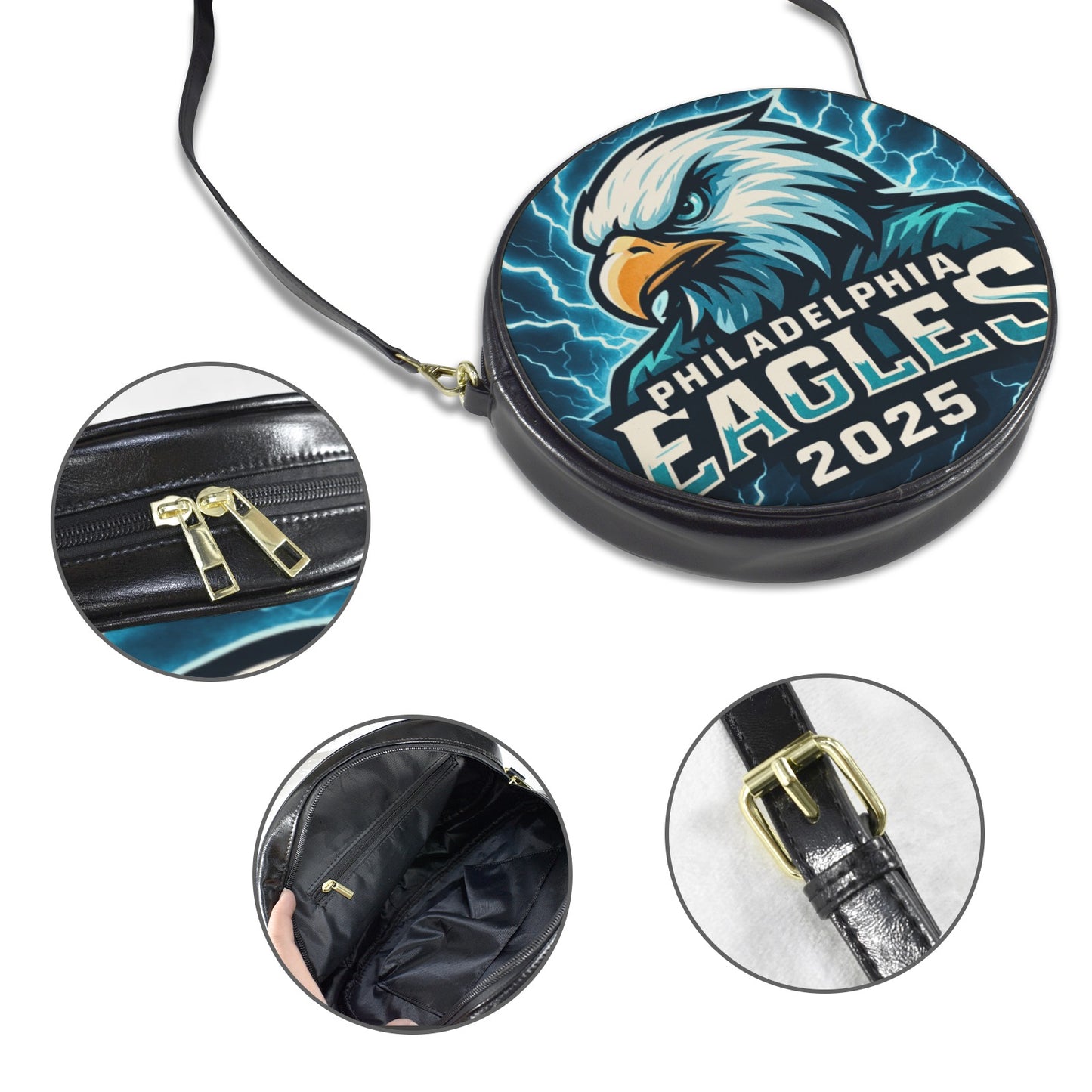 Philadelphia Eagles 2025 Round Sling Bag β Large 10x10 | Game Day Ready