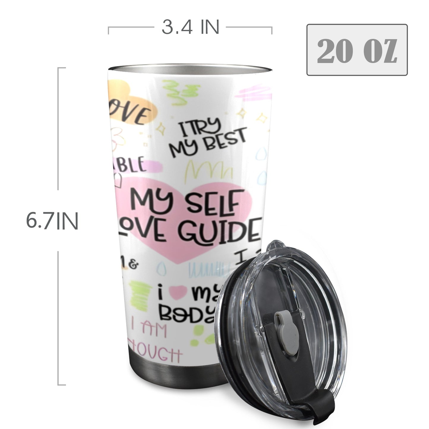 Self-Love Affirmation Tumbler – 20oz