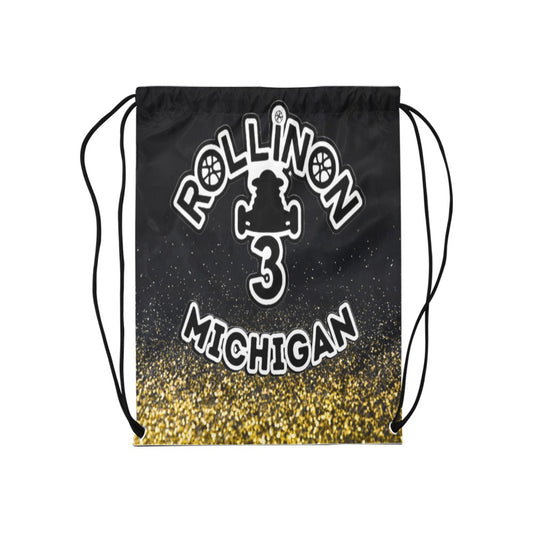Rollin On 3 – Michigan Gold & Black Drawstring Bag