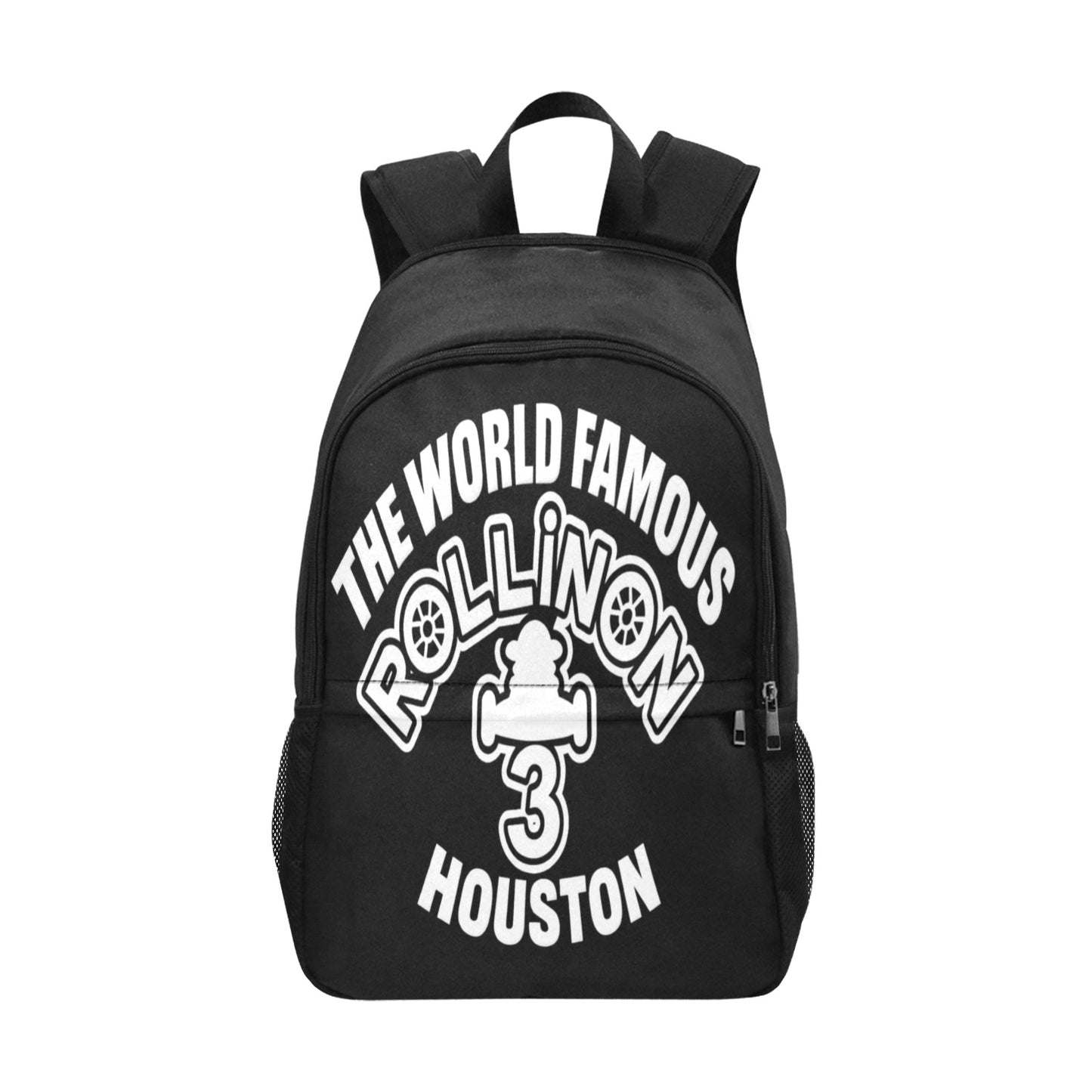 The World Famous Rollin’ on 3 Houston Backpack – In Black & White Boldness