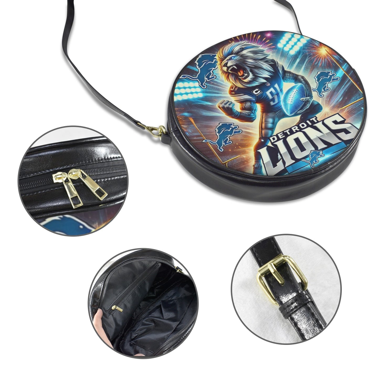 Detroit Lions "Alpha Mode" Round Sling Bag – Large 10x10