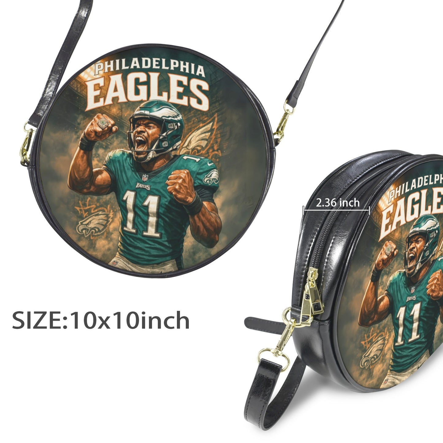 Philadelphia Eagles #11 Round Sling Bag – Large 10x10 | Fan Edition