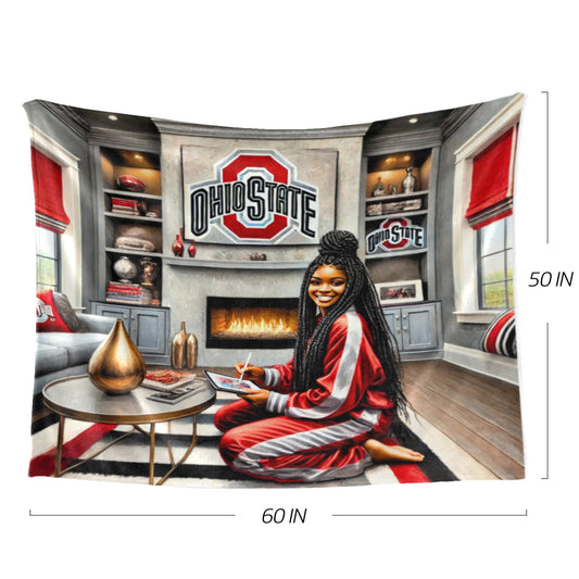 60"x50" Ohio State Buckeyes Fleece Blanket