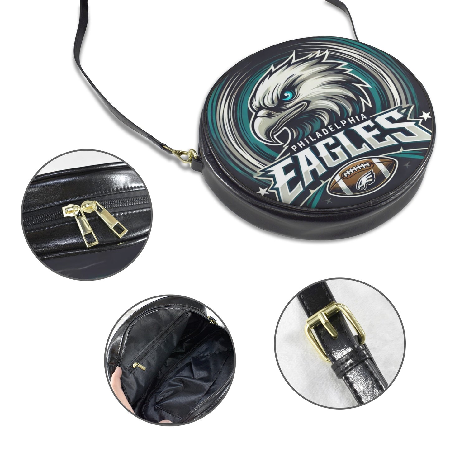 Philadelphia Eagles Round Sling Bag – Large 10x10 | Official Fan Gear