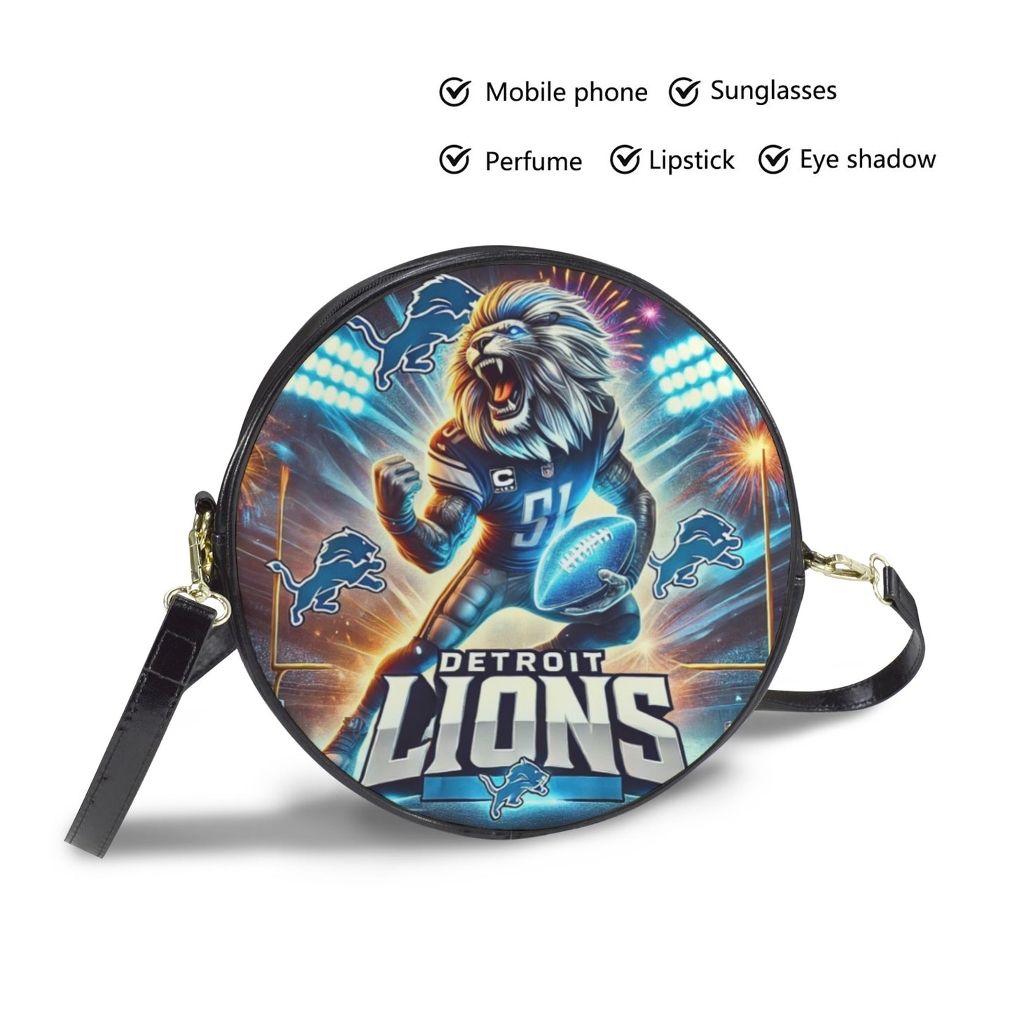 Detroit Lions "Alpha Mode" Round Sling Bag – Large 10x10