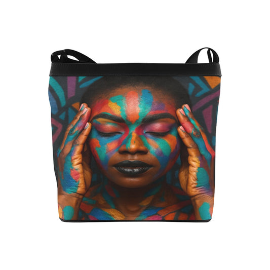 Crossbody Bag Featuring Vivid Face Paint Art