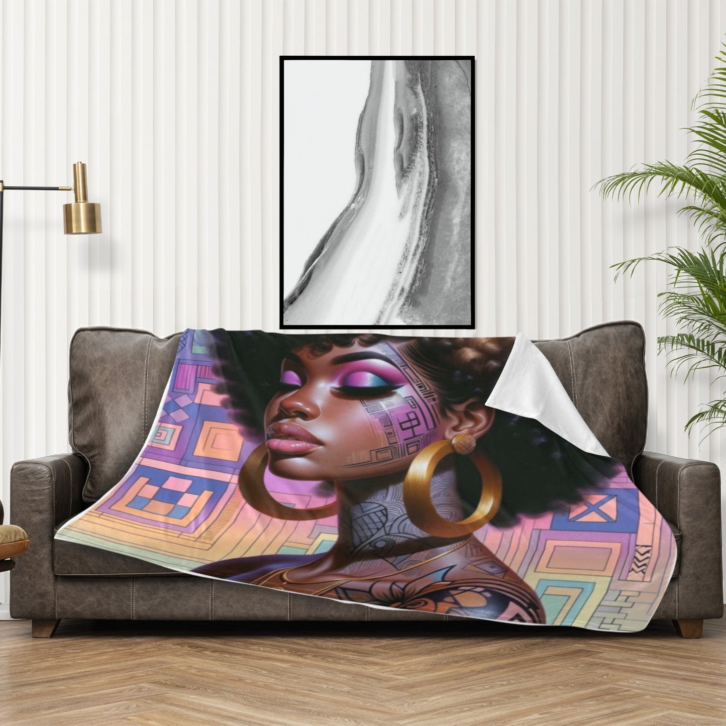 Bold Colorful Flannel Throw