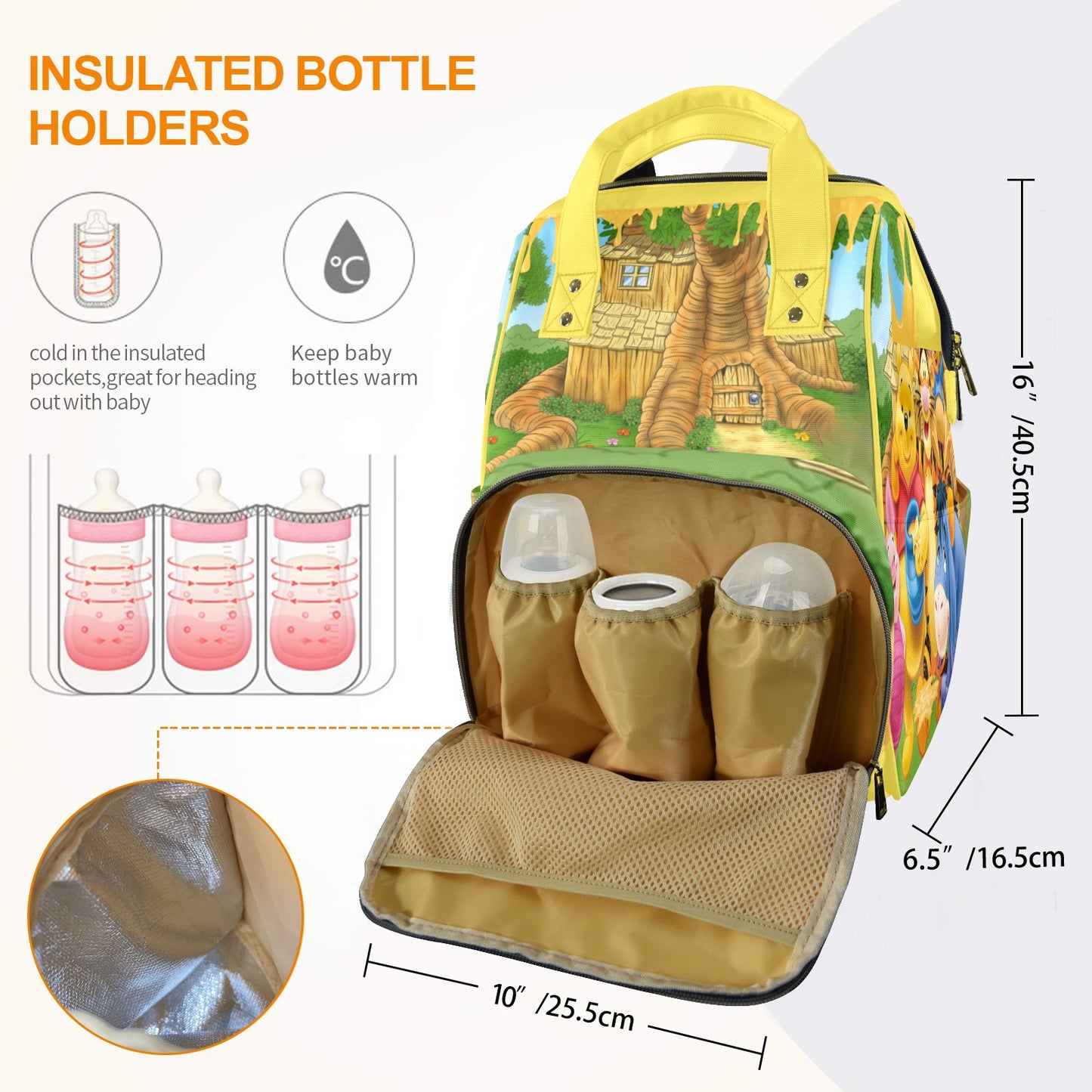 Winnie the Pooh and Friends Multi-Functional Diaper Backpack