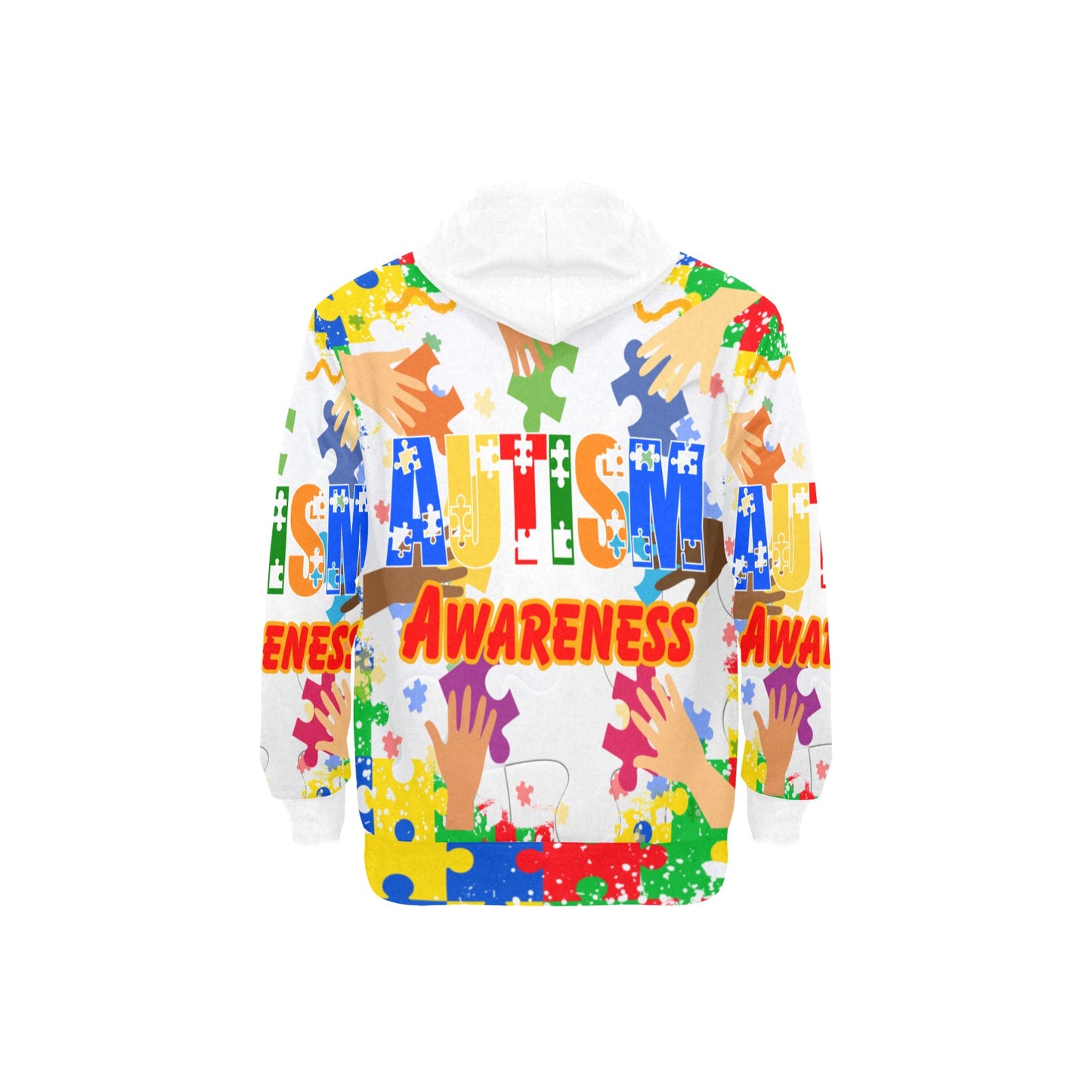 Men's Autism Awareness Fleece Hoodie - Hands