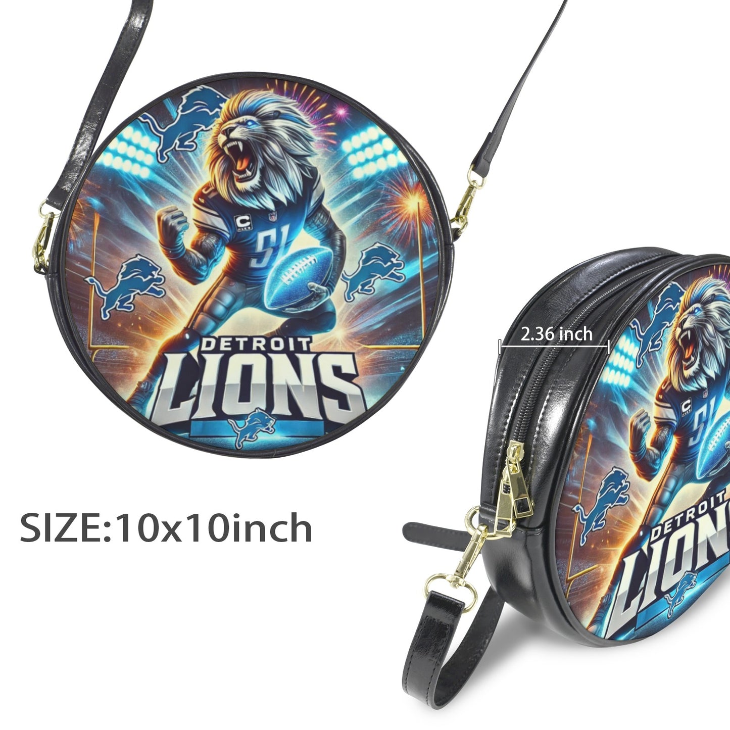 Detroit Lions "Alpha Mode" Round Sling Bag – Large 10x10