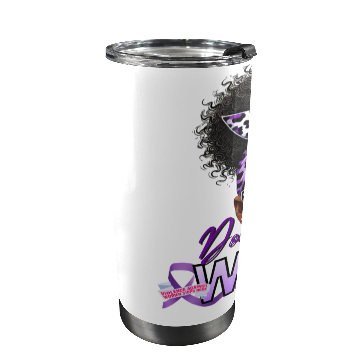 Domestic Violence Warrior 20 oz Tumbler – Purple Ribbon Awareness