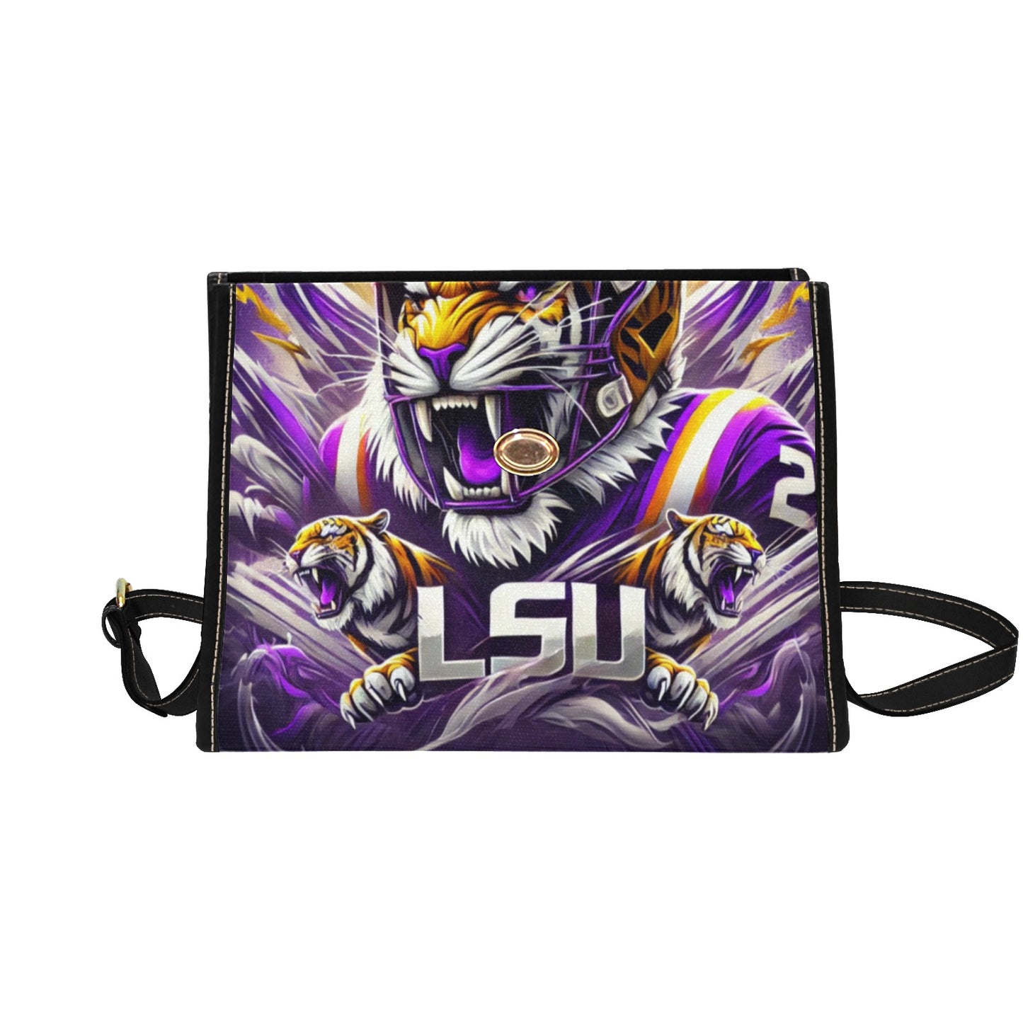 LSU Tigers Waterproof Canvas Handbag