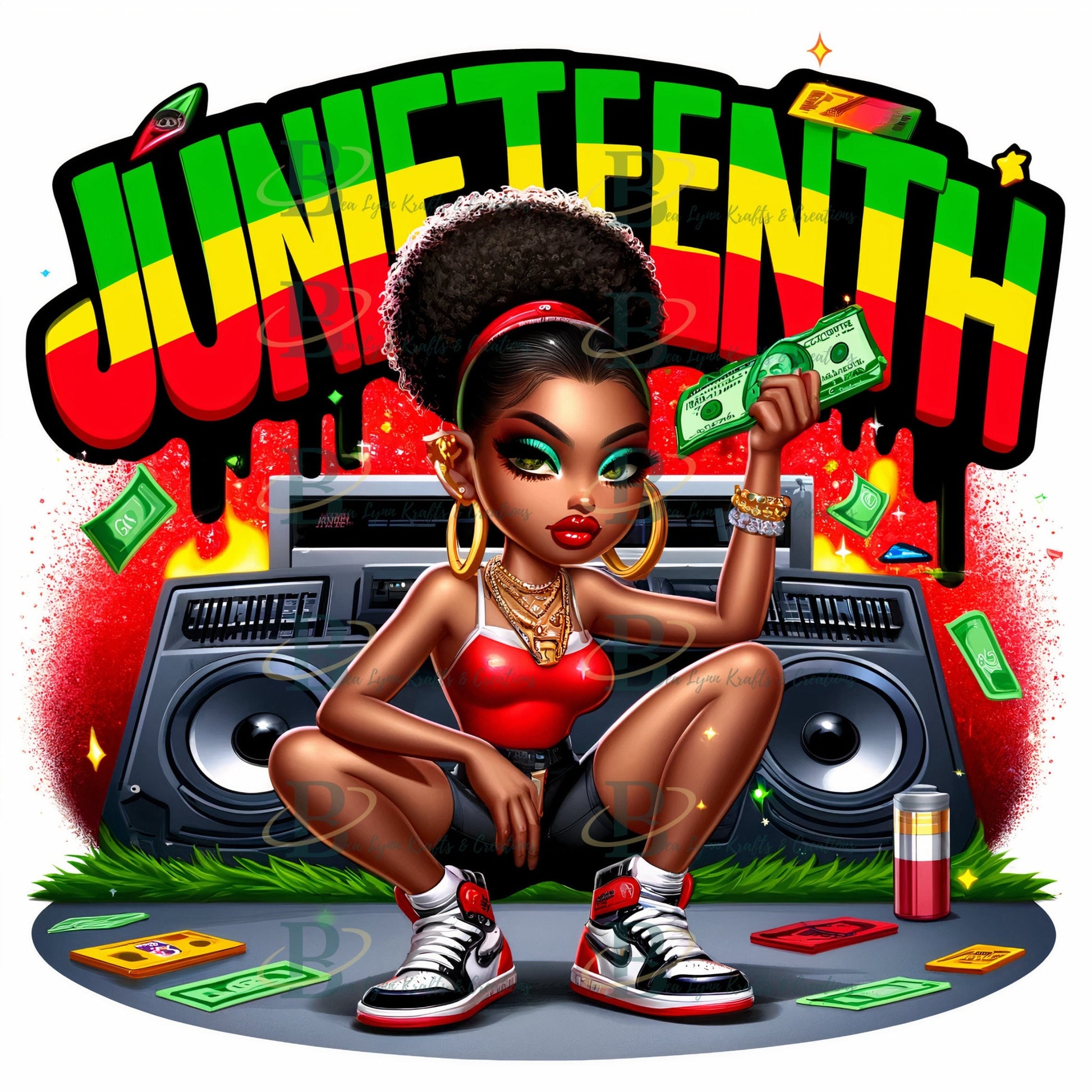 5 High-Resolution Transparent Juneteenth Digital Images | Celebratory African American Art | Juneteenth Freedom Day | Instant Download