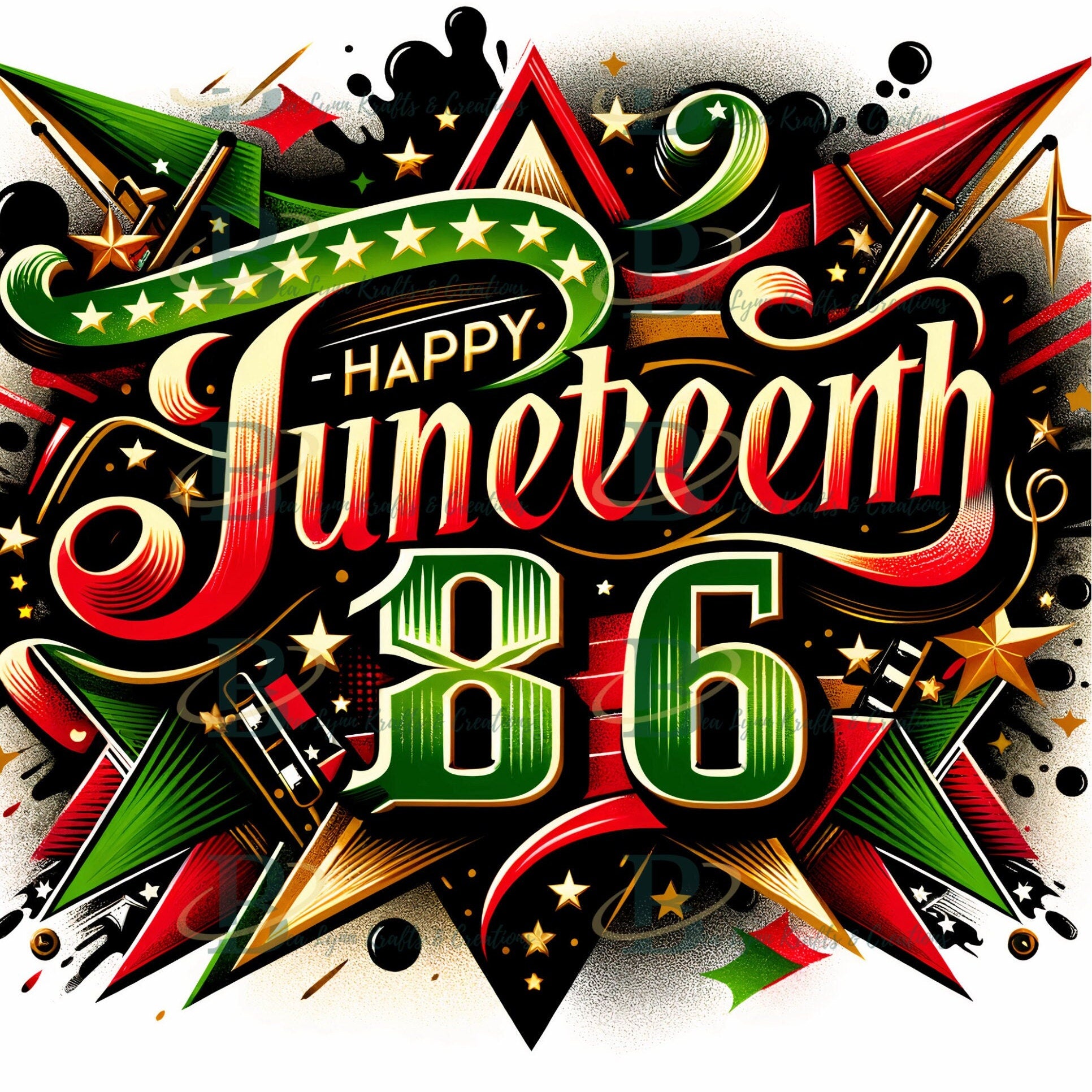 Juneteenth Digital Art Collection - Chibi Character & Black Power Fist - 5 Transparent PNG Images, African American Chibi Character PNG