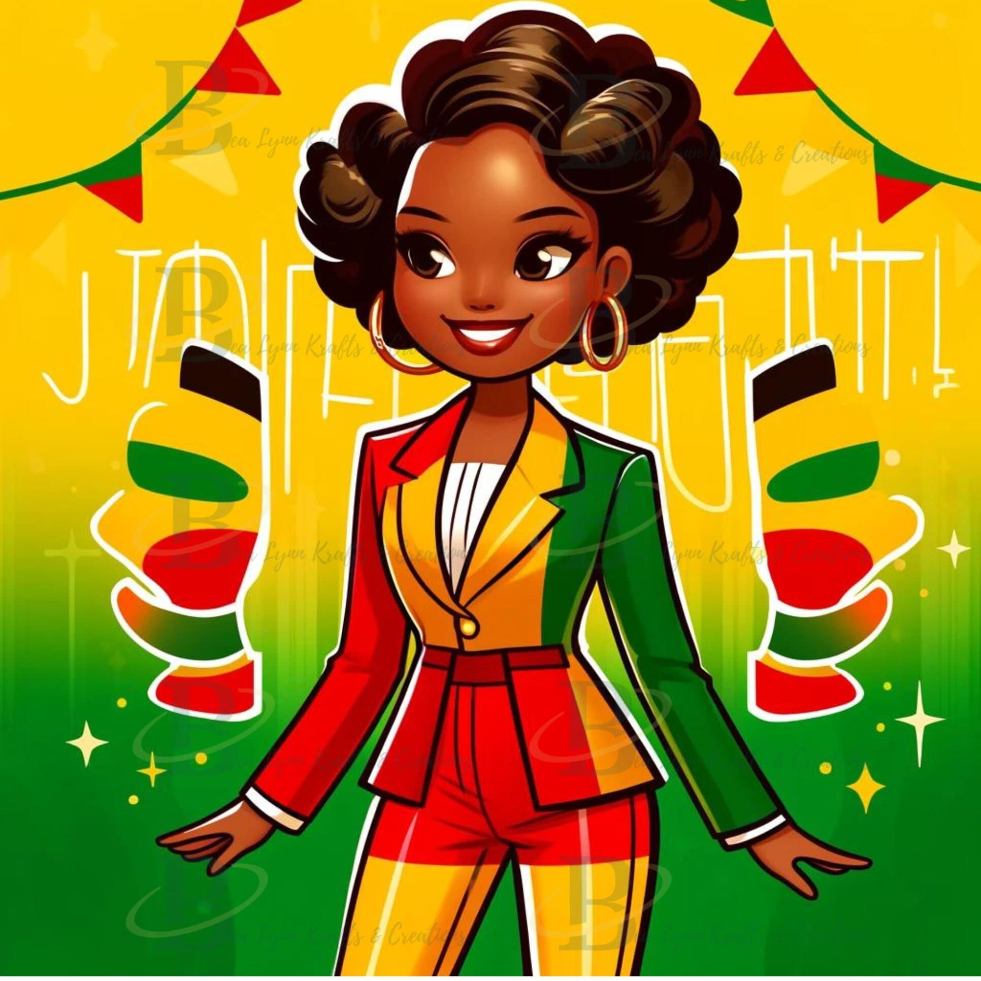 Juneteenth Joy: 5 Transparent PNG Digital Images, Celebrating Freedom and Family Unity Png, Cultural Pride Png,