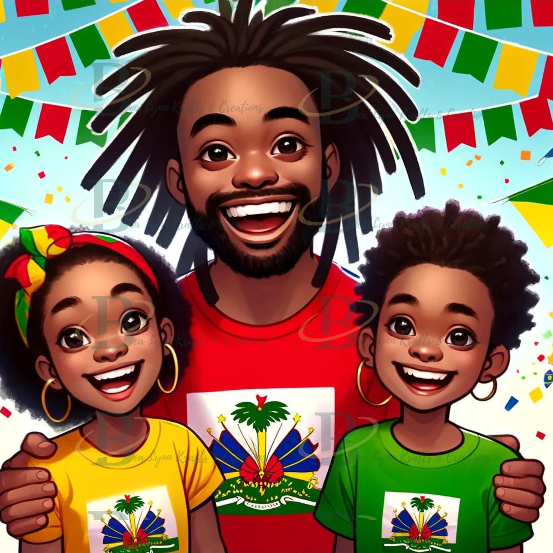 Juneteenth Joy: 5 Transparent PNG Digital Images, Celebrating Freedom and Family Unity Png, Cultural Pride Png,