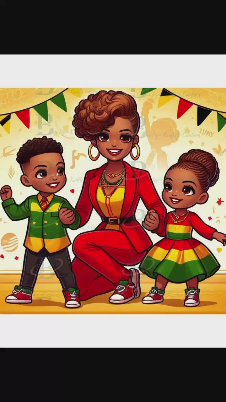 Juneteenth Joy: 5 Transparent PNG Digital Images, Celebrating Freedom and Family Unity Png, Cultural Pride Png,