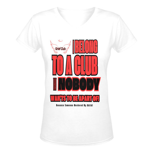 Women's V-Neck T-Shirt for Homicide Awareness - Grief Club Design