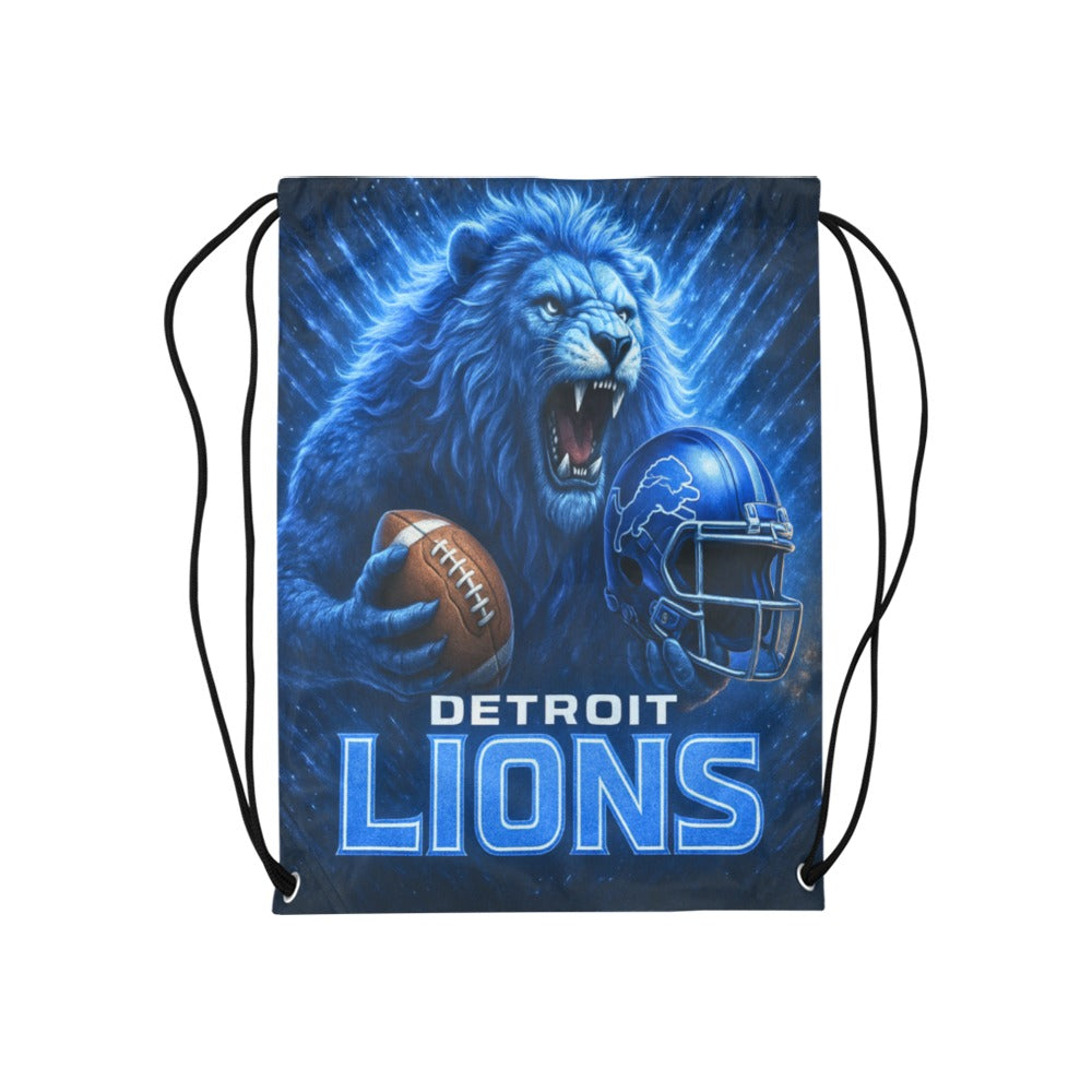 3D Detroit Lions Drawstring Bag – Roaring Blue Football Backpack