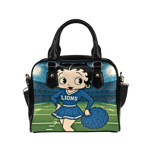 Detroit Lions Betty Boop Retro Cheer Shoulder Handbag