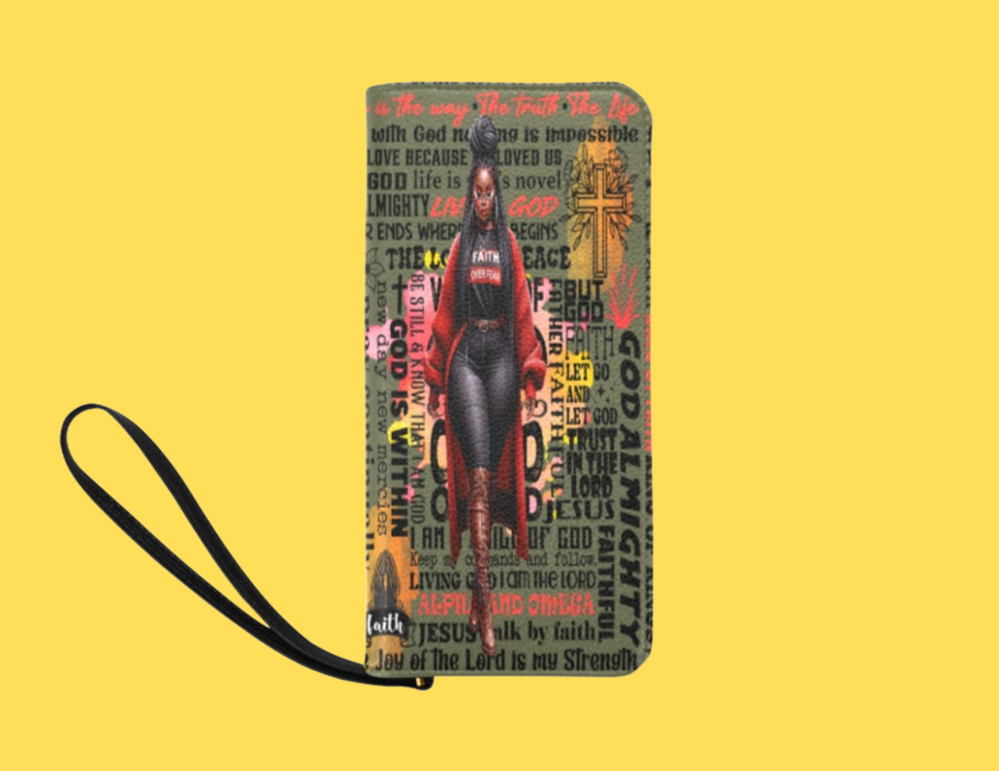 Faith Over Fear Women’s Clutch Purse – Inspirational Christian Wallet (Matches All 4 City Bags)