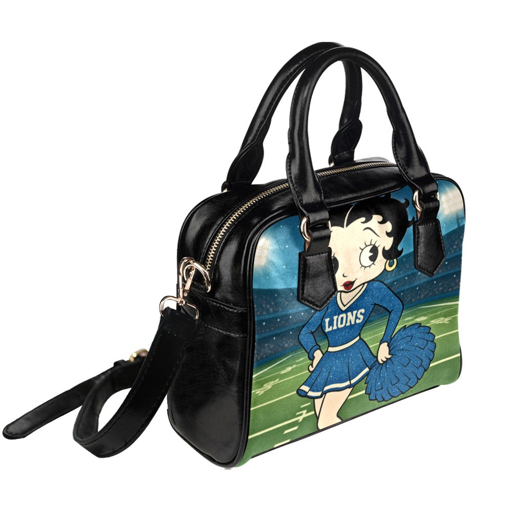 Detroit Lions Betty Boop Retro Cheer Shoulder Handbag