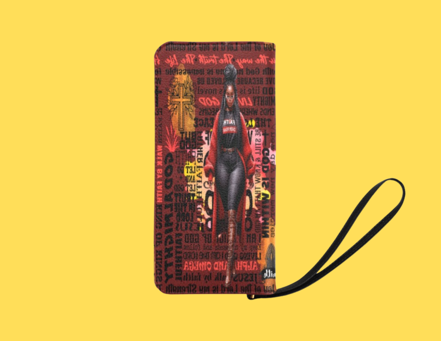 Faith Over Fear Women’s Clutch Purse – Inspirational Christian Wallet (Matches All 4 City Bags)