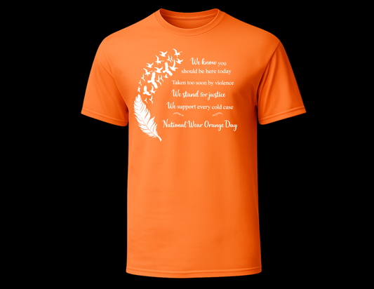 We Remember National Wear Orange Day Homicide Awareness Memorial T-Shirt | Cotton Cold Case Justice Unisex