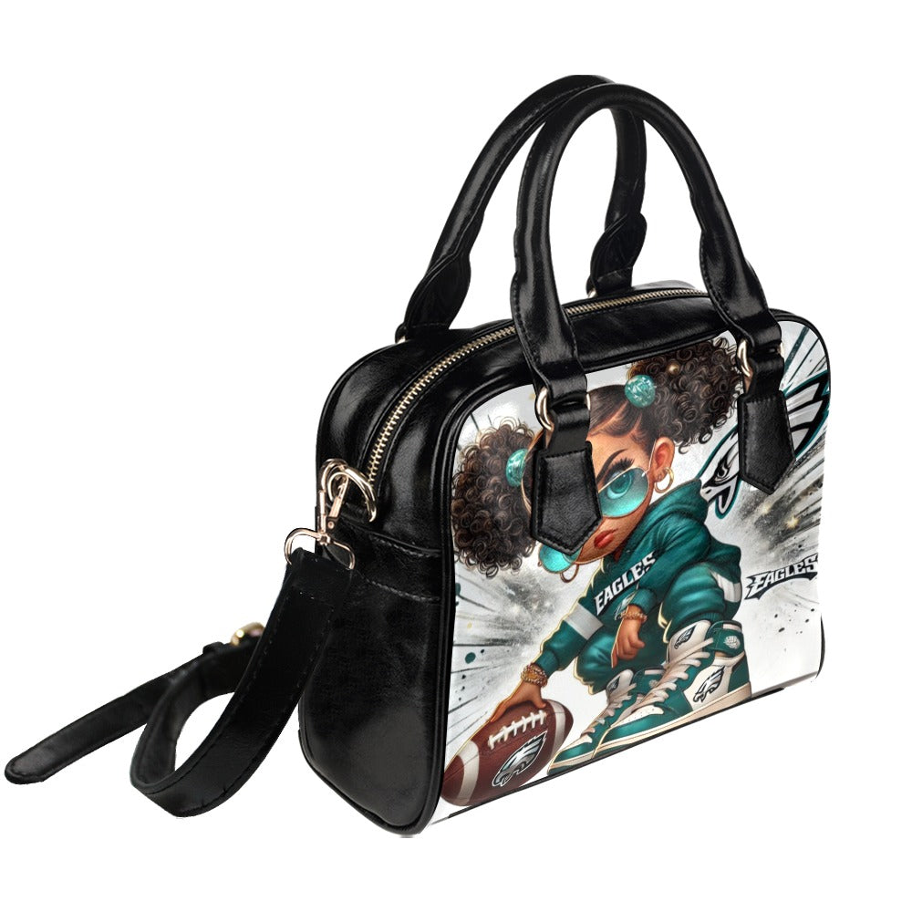 Philadelphia Eagles Girl Shoulder Handbag – 3D Cartoon Football Fan Art Bag