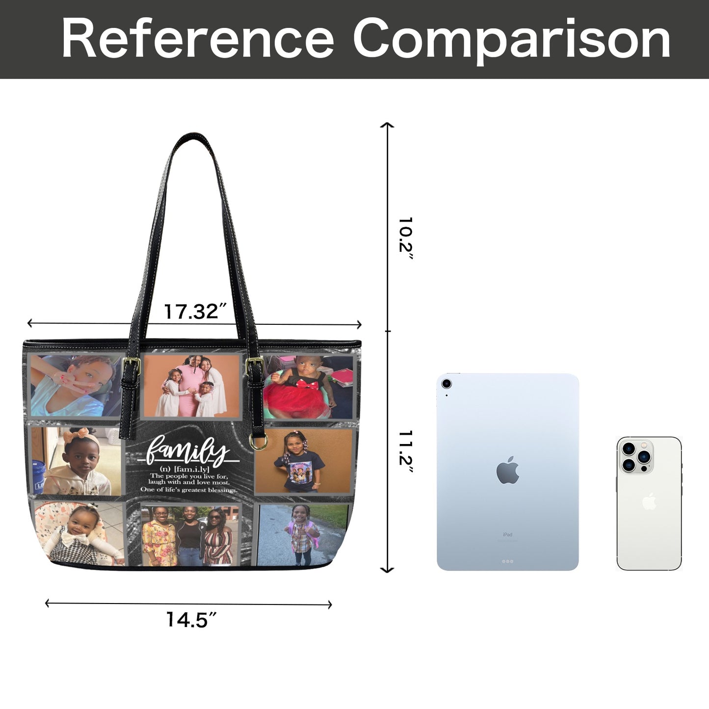 Custom Photo Leather Family Tote
