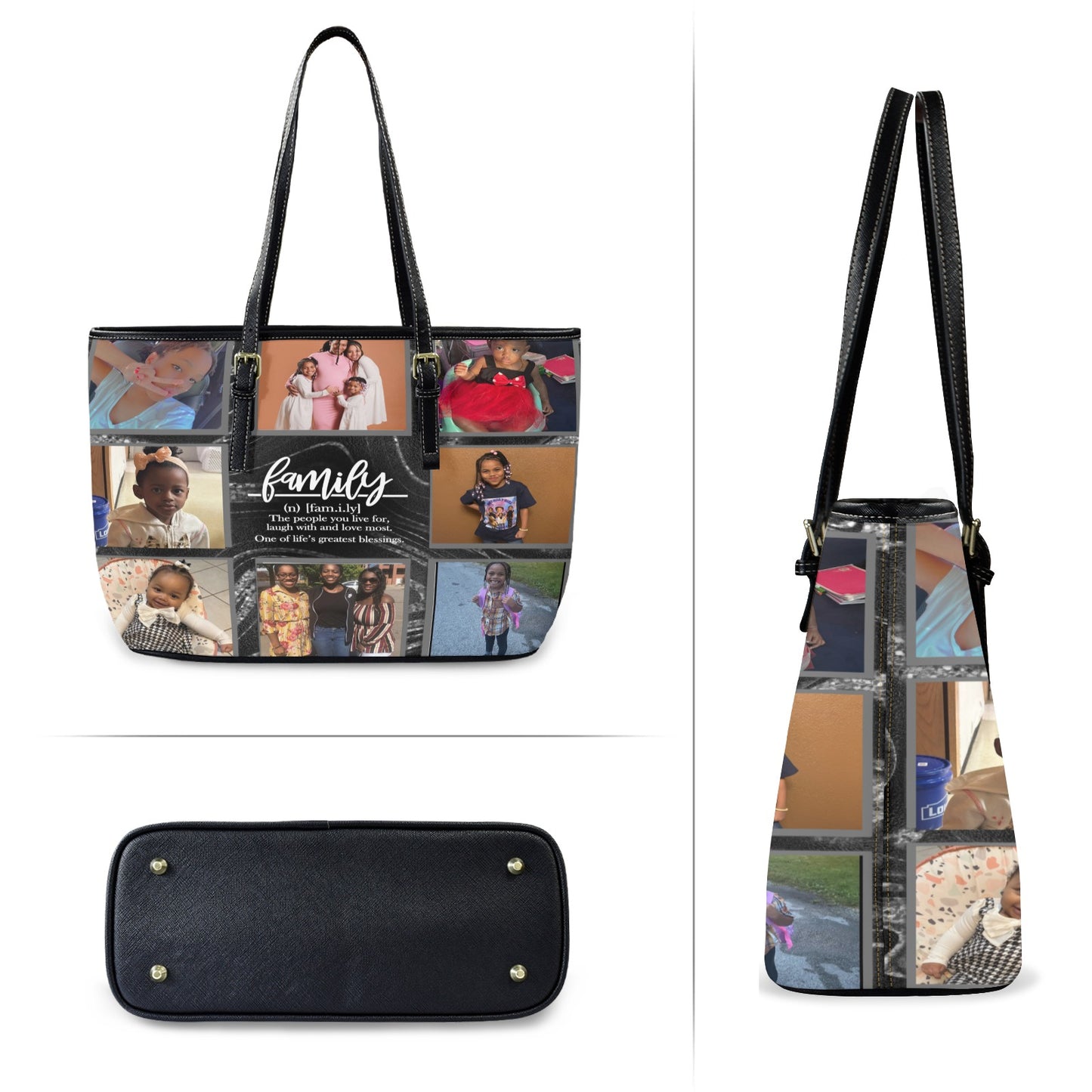 Custom Photo Leather Family Tote