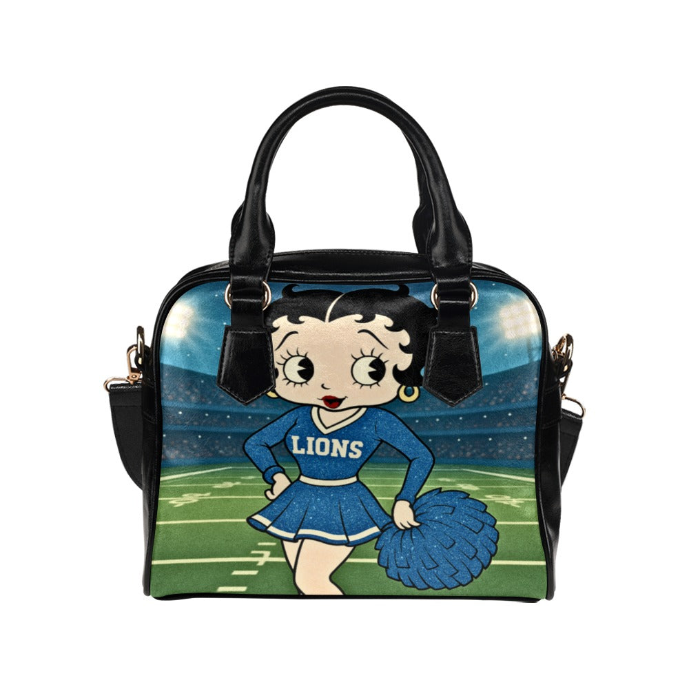 Detroit Lions Betty Boop Retro Cheer Shoulder Handbag