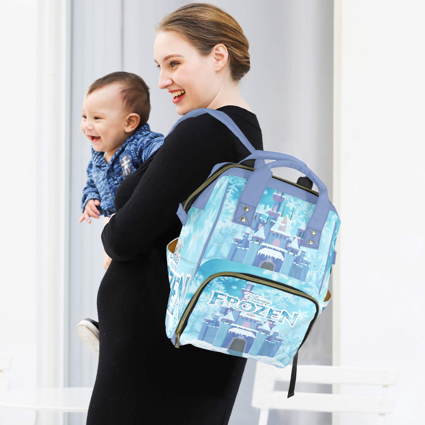Disney Frozen Multi-Functional Diaper Backpack with Insulated Bottle Holders
