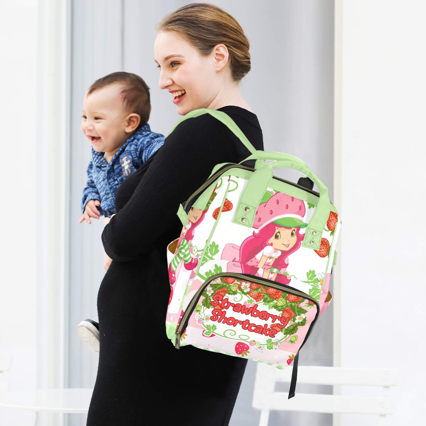 Strawberry Shortcake Multi-Functional Diaper Backpack with Insulated Pockets