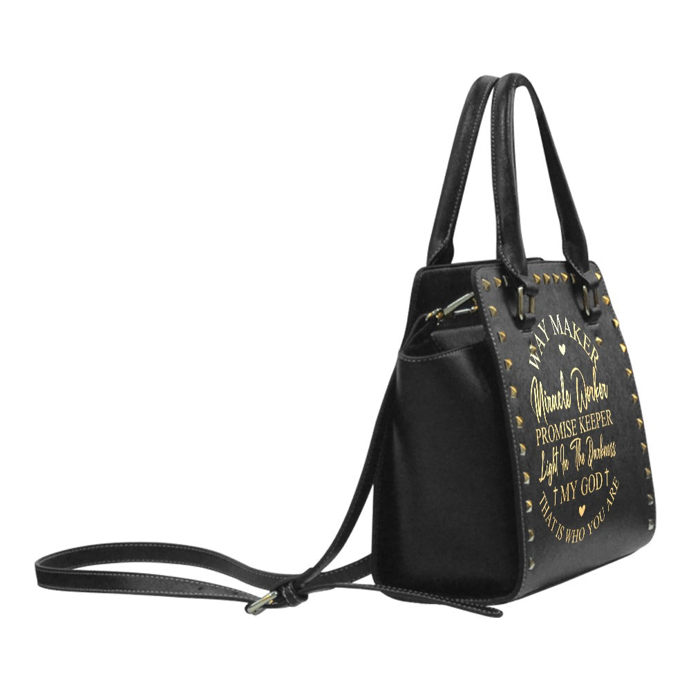 "Way Maker Scripture Handbag – Faith-Inspired Rivet Purse for Women"