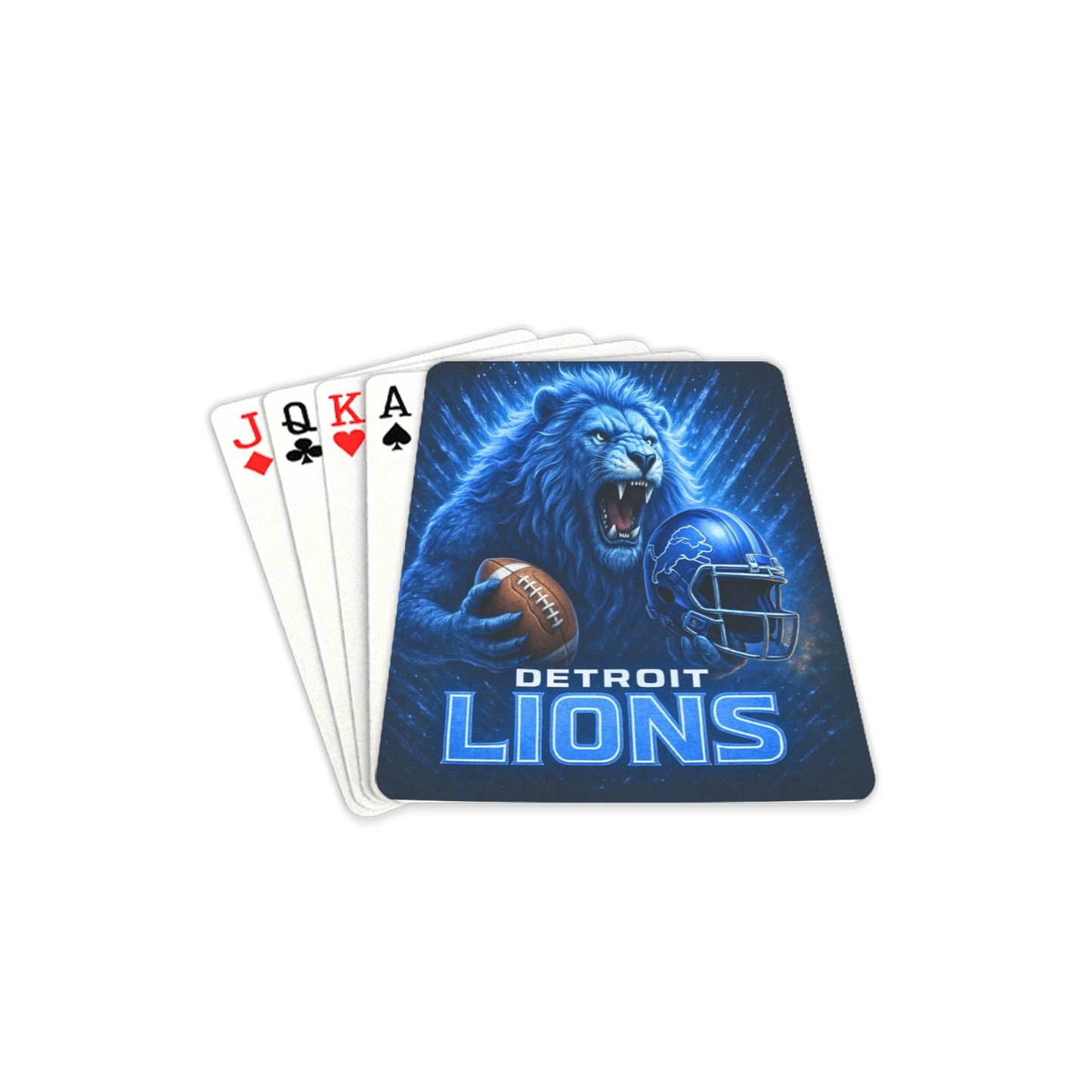 Detroit Lions Playing Cards – Custom 54-Card Deck for NFL Fans | Premium Lions Game Night Gift