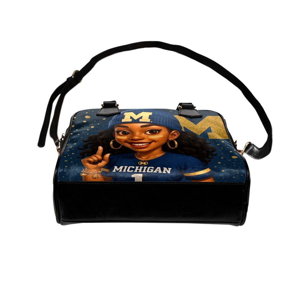 Michigan Wolverines #1 Fan Girl Handbag – Stylish Game-Day Shoulder Purse