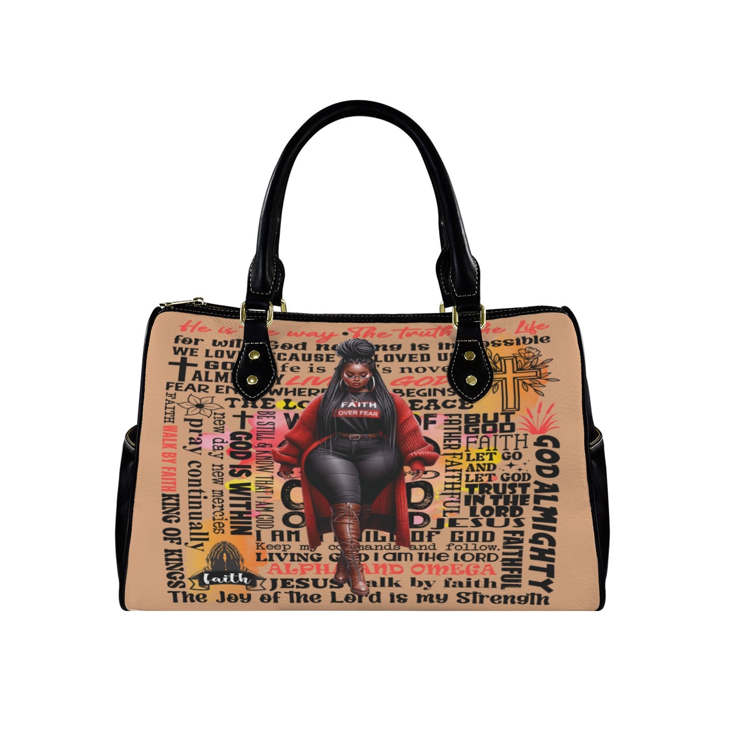 Faith Over Fear City Bag – Inspirational Christian Handbag for Women (4 Color Options)